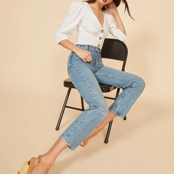 Reformation Anton Top Shirt 10 New - Picture 2 of 3